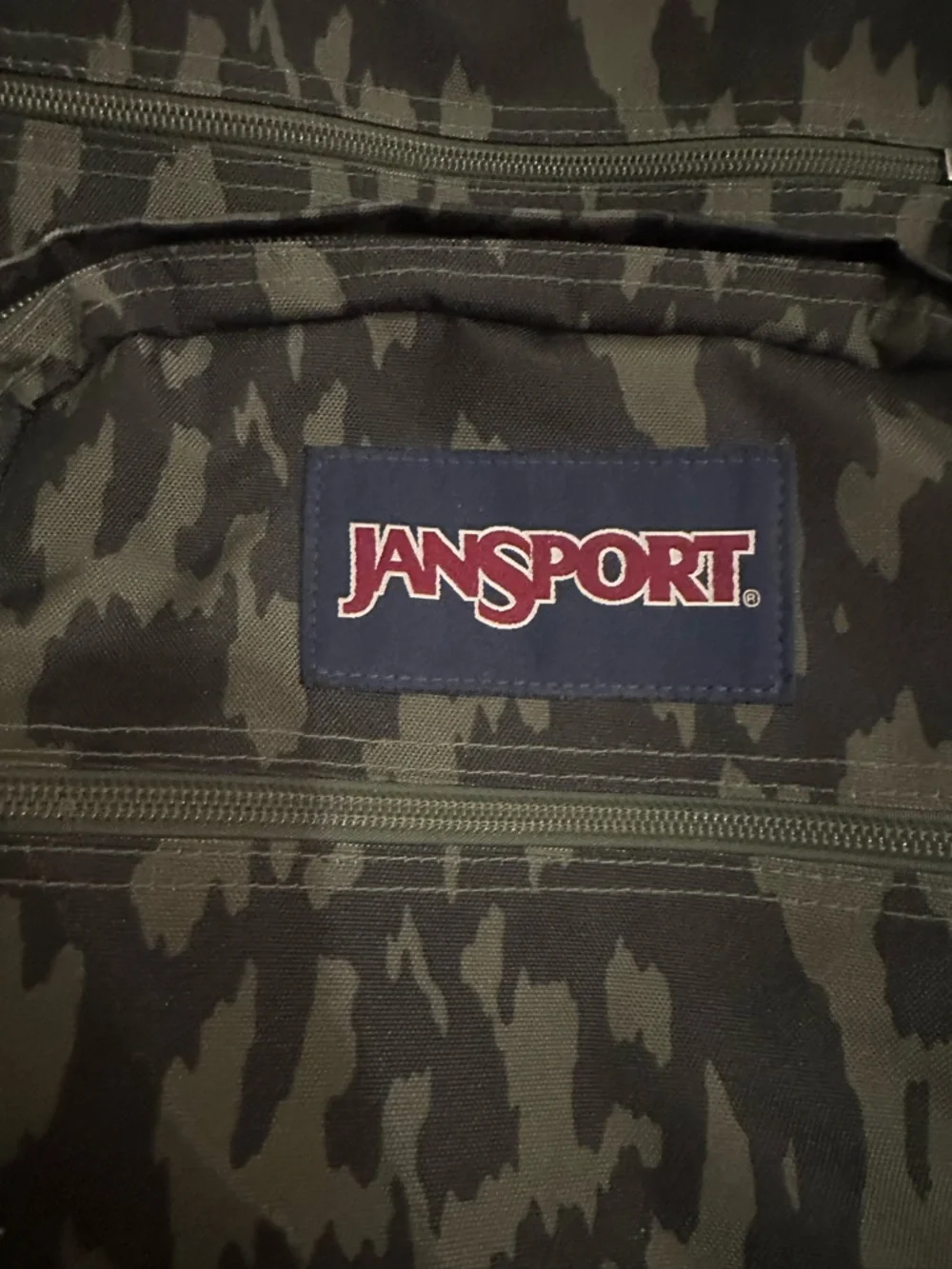 Jansport Green Camo Backpack with Multiple Pockets